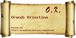 Orendi Krisztina névjegykártya