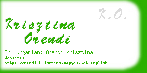 krisztina orendi business card